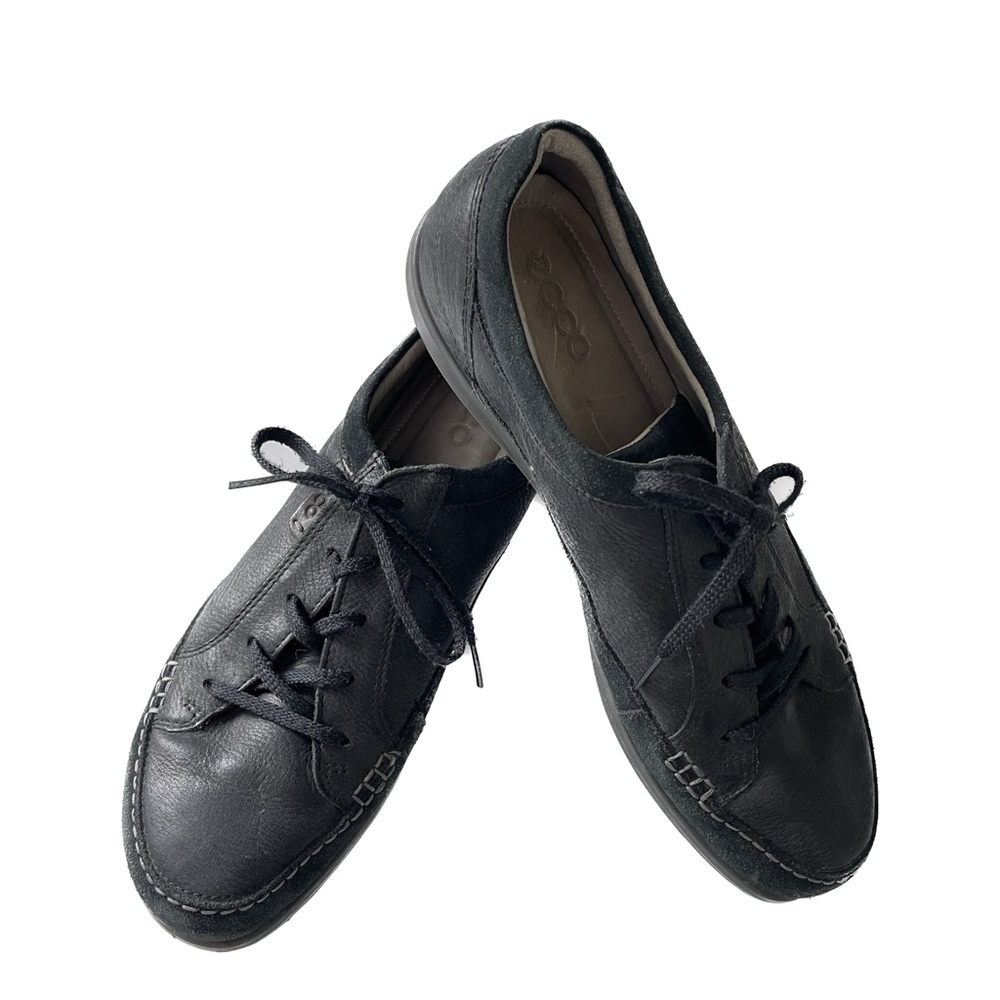ECCO Cayla Black Leather Suede Walking Shoes Size EU 41